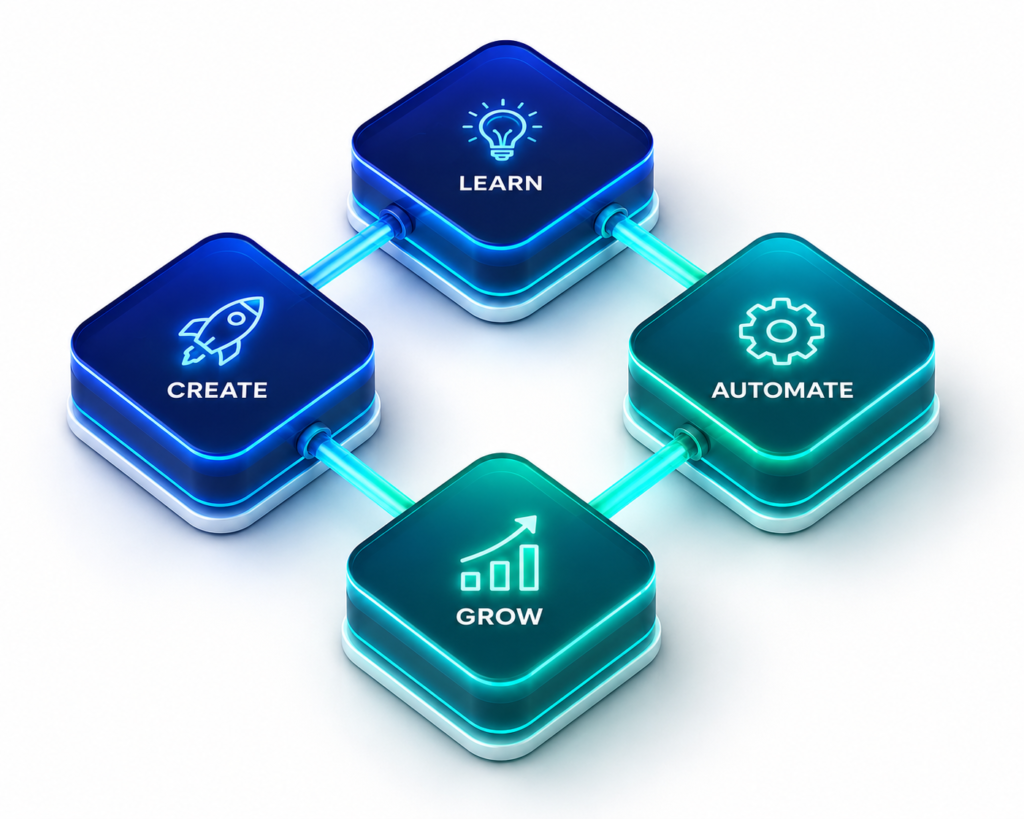 4 Core Content Types Matrix framework mapping Relatable Educational Authority and Conversion pillars